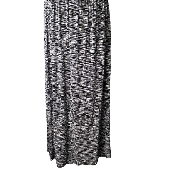 Merona Sleeveless Maxi Dress White Black Heathered with Elastic‎ Waist Sz Medium - Picture 3 of 11